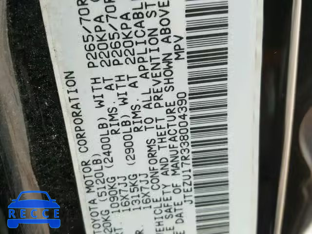 2003 TOYOTA 4RUNNER LI JTEZU17R338004390 image 9