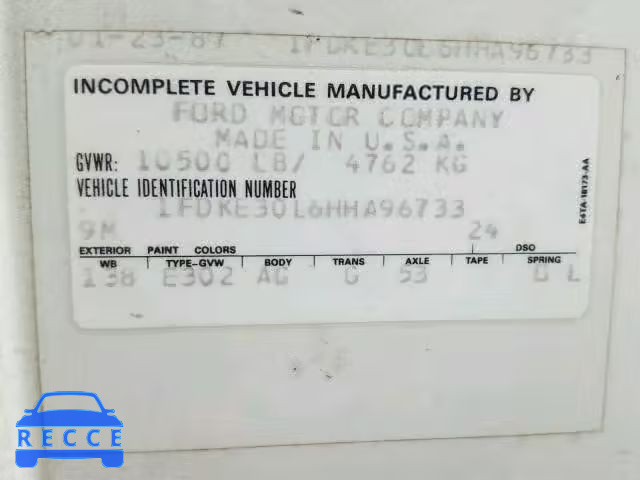 1987 FORD E350 1FDKE30L6HHA96733 Bild 9