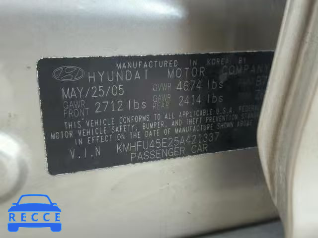 2005 HYUNDAI XG 350 KMHFU45E25A421337 image 9