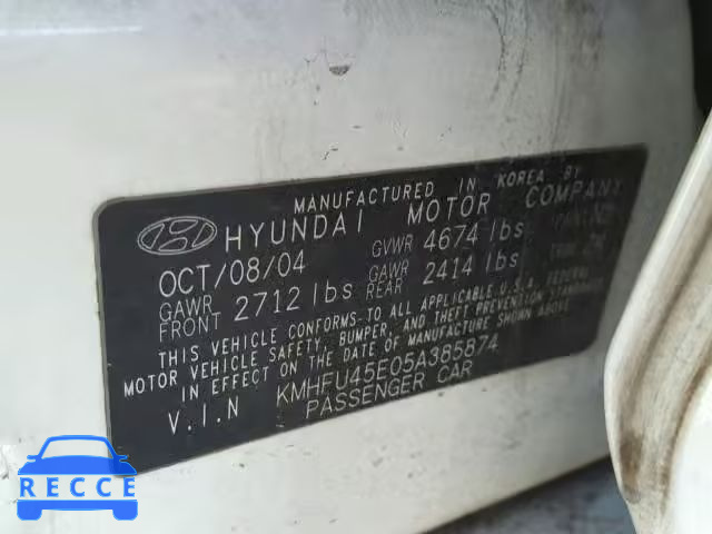 2005 HYUNDAI XG 350 KMHFU45E05A385874 image 9