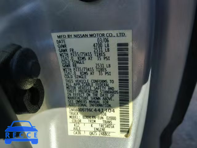 2006 NISSAN FRONTIER K 1N6BD06T96C441404 Bild 9