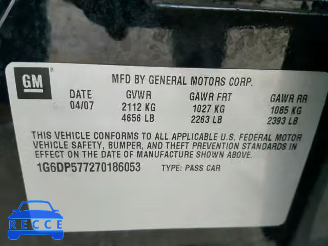 2007 CADILLAC CTS HI FEA 1G6DP577270186053 image 9