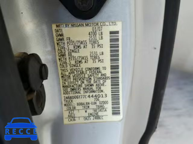 2007 NISSAN FRONTIER K 1N6BD06T77C444013 image 9