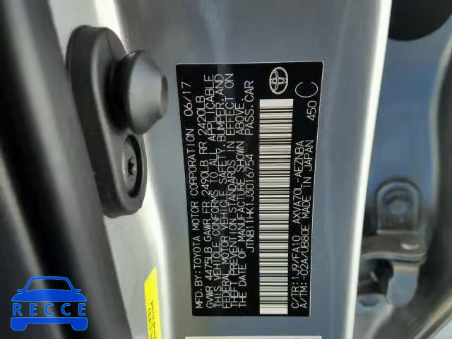 2018 TOYOTA CAMRY L JTNB11HK1J3016754 image 9