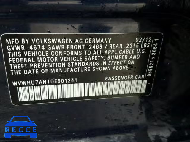 2013 VOLKSWAGEN CC LUXURY WVWHU7AN1DE501241 Bild 9
