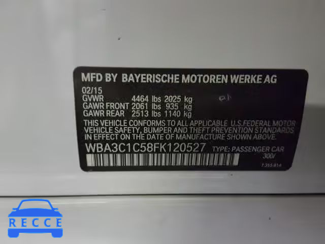 2015 BMW 328 I SULE WBA3C1C58FK120527 image 9