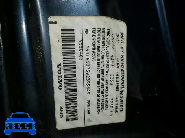 1998 VOLVO V70 T5 TUR YV1LW5375W2395849 image 9