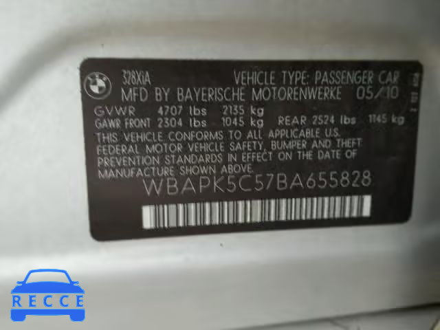 2011 BMW 328 XI SUL WBAPK5C57BA655828 зображення 9