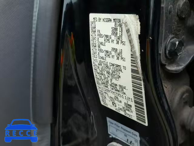 2002 NISSAN XTERRA XE 5N1ED28Y72C551121 image 9