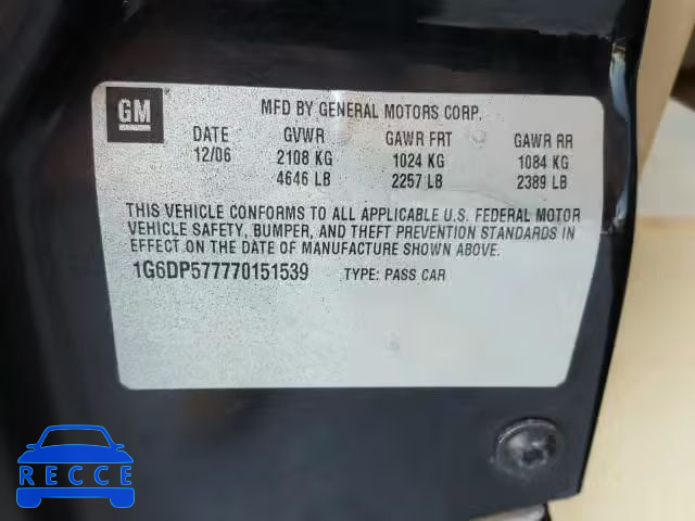 2007 CADILLAC CTS HI FEA 1G6DP577770151539 image 9