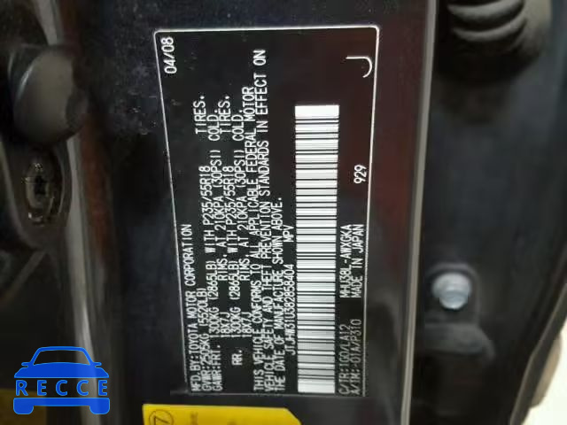 2008 LEXUS RX 400H JTJHW31U382858404 зображення 9