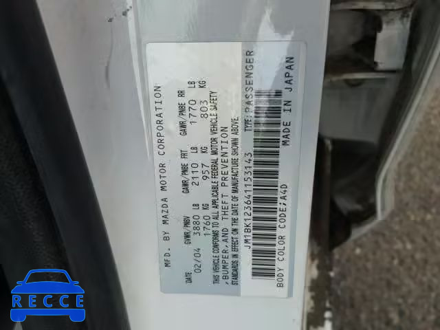 2004 MAZDA 3 S JM1BK123641153143 image 9