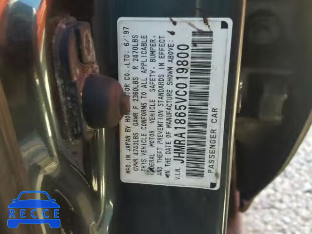 1997 HONDA ODYSSEY BA JHMRA1865VC019800 image 9