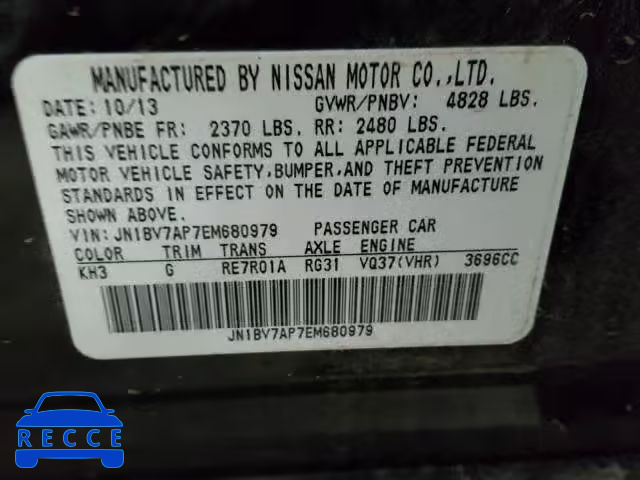 2014 INFINITI Q50 BASE JN1BV7AP7EM680979 image 9