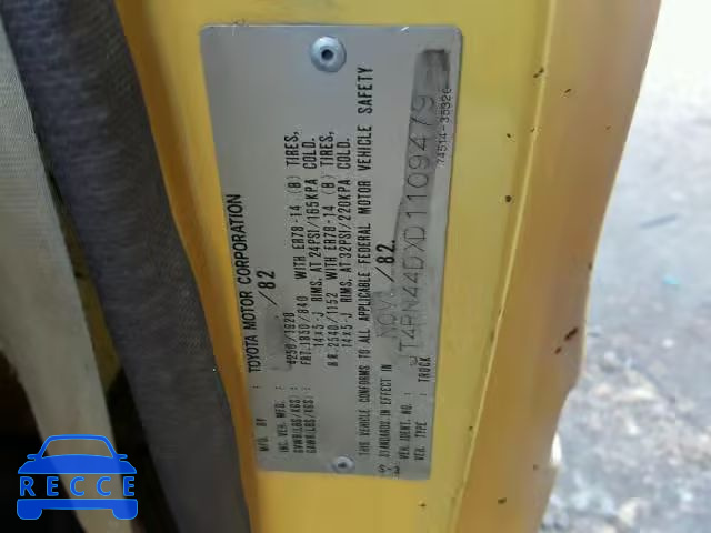 1983 TOYOTA PICKUP 1/2 JT4RN44DXD1109479 image 9