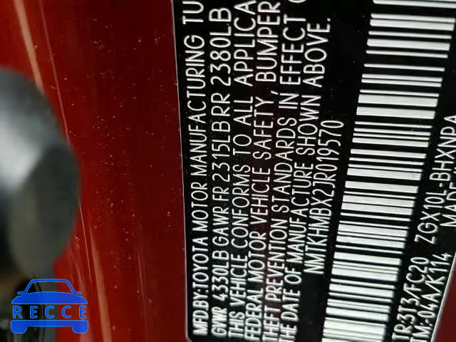 2018 TOYOTA C-HR XLE NMTKHMBX2JR019570 Bild 9