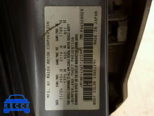 2005 MAZDA 3 HATCHBAC JM1BK143651255993 image 9