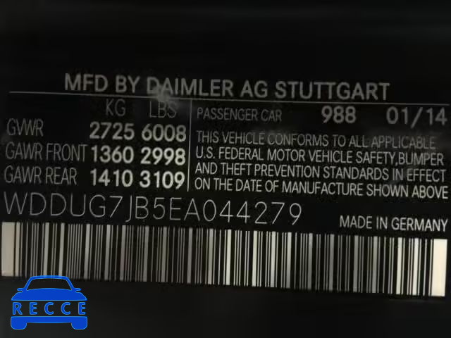 2014 MERCEDES-BENZ S 63 AMG WDDUG7JB5EA044279 image 10