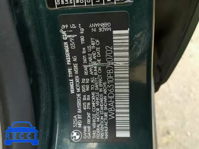 1993 BMW 5 SERIES WBAHD6310PBJ90702 image 9