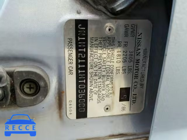1987 NISSAN STANZA JN1HT2111HT036080 image 9