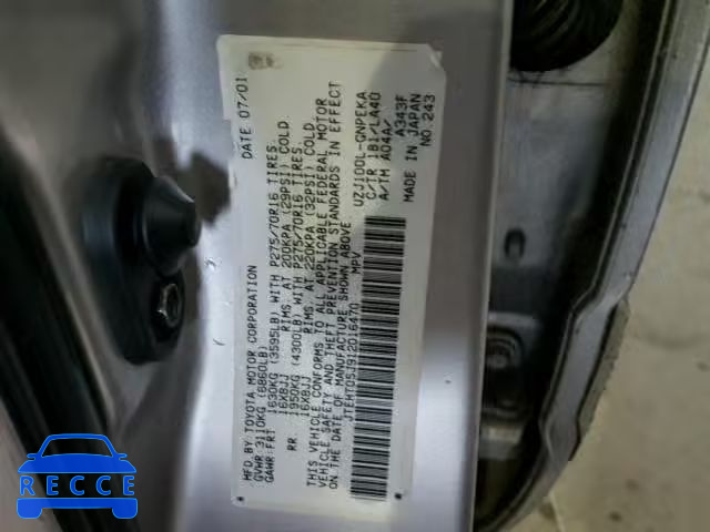 2001 TOYOTA LAND CRUIS JTEHT05J912016470 image 9