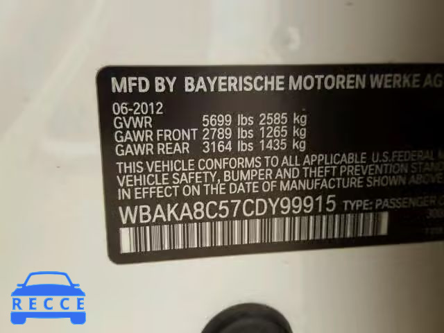 2012 BMW 750I WBAKA8C57CDY99915 image 9