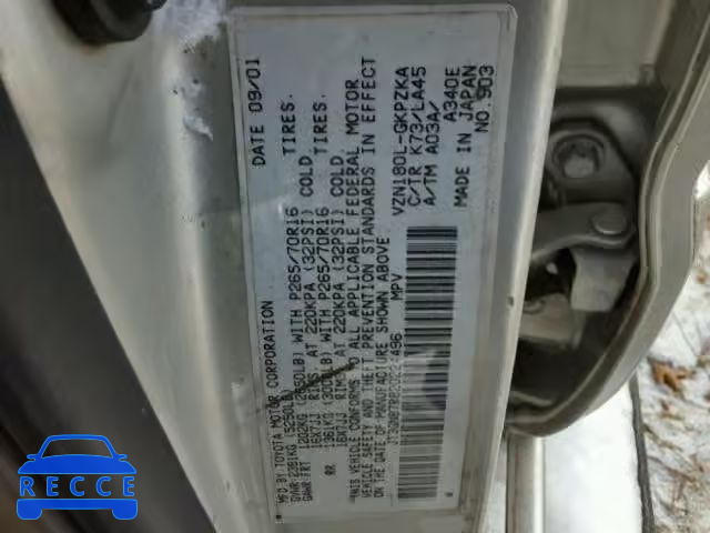 2002 TOYOTA 4RUNNER LI JT3GN87R820224496 image 9