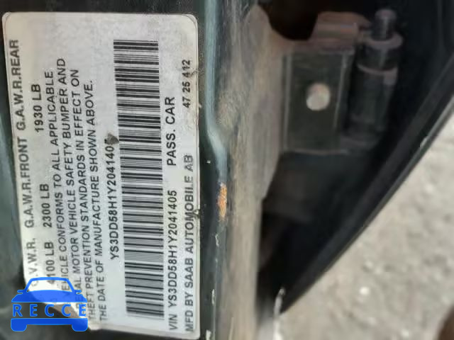 2000 SAAB 9-3 YS3DD58H1Y2041405 image 9