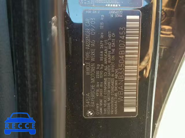 2004 BMW 545 I WBANB33504B107453 image 9