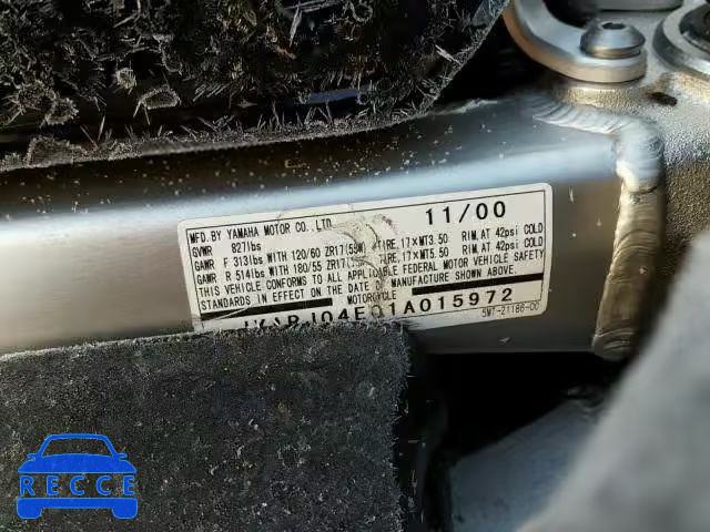 2001 YAMAHA YZFR6 L JYARJ04E01A015972 image 9