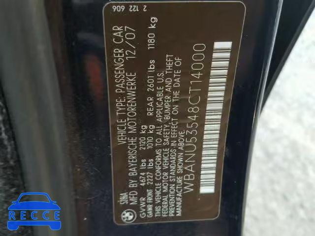 2008 BMW 528 I WBANU53548CT14000 image 9