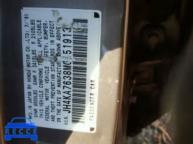 1991 ACURA LEGEND JH4KA7638MC051913 Bild 9