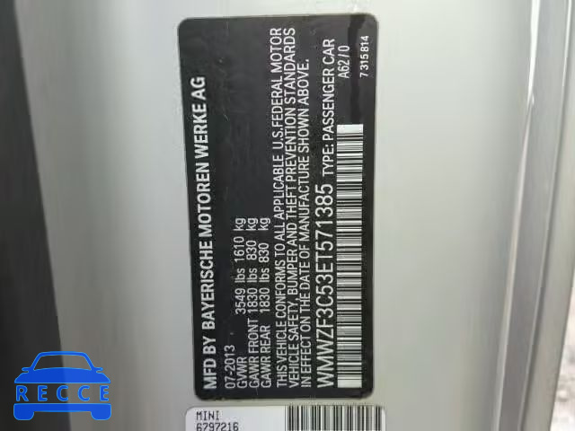2014 MINI COOPER CLU WMWZF3C53ET571385 image 9