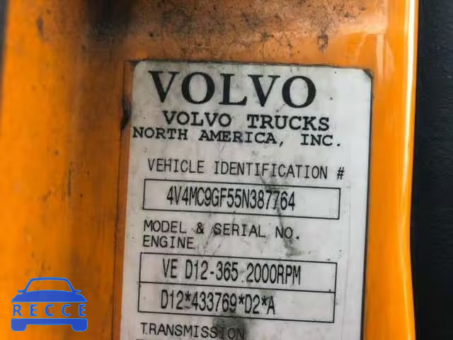 2005 VOLVO VN VNM 4V4MC9GF55N387764 Bild 9