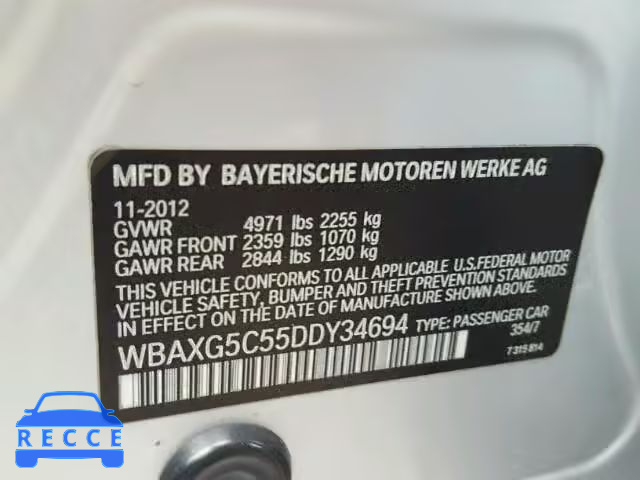 2013 BMW 528 I WBAXG5C55DDY34694 image 9