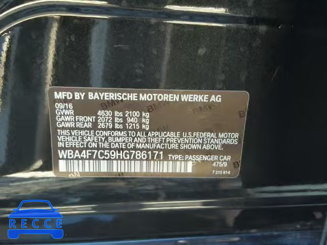 2017 BMW 430I GRAN WBA4F7C59HG786171 image 9
