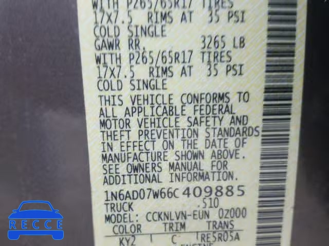 2006 NISSAN FRONTIER C 1N6AD07W66C409885 image 9