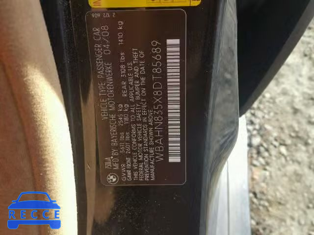 2008 BMW 750 LI WBAHN835X8DT85689 image 9