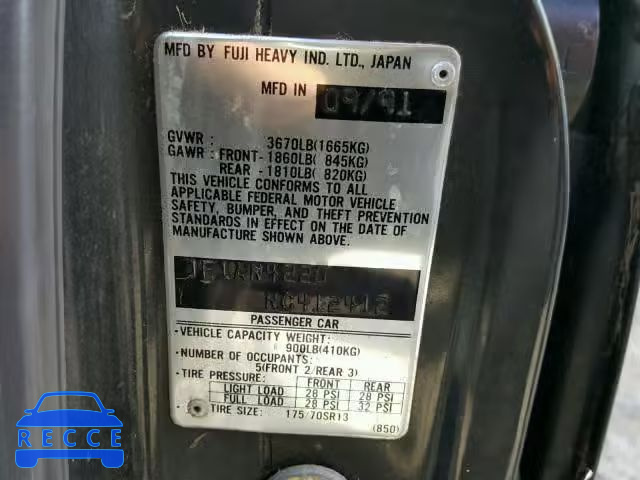 1992 SUBARU LOYALE JF1AN4220NC412412 image 9