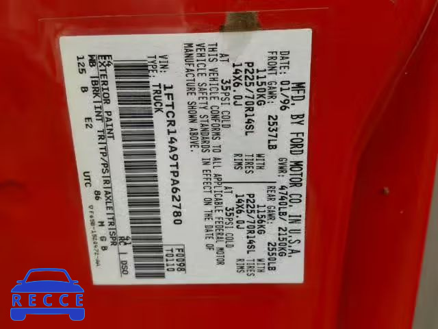 1996 FORD RANGER SUP 1FTCR14A9TPA62780 image 9
