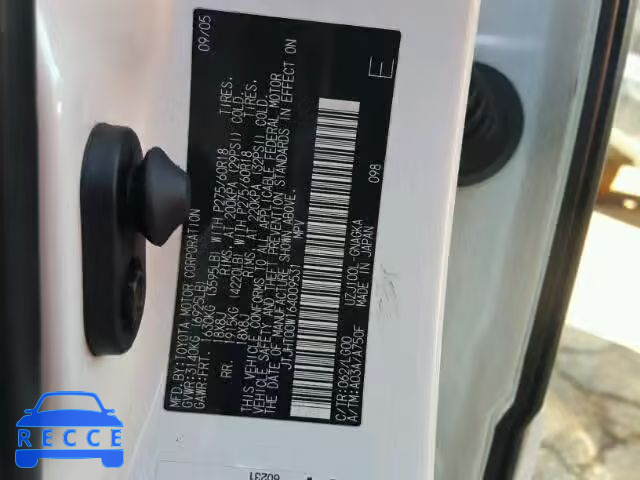 2006 LEXUS LX 470 JTJHT00W164009531 Bild 9
