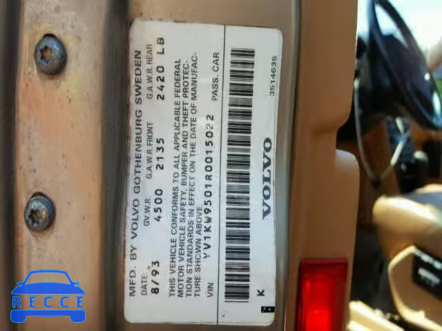 1994 VOLVO 960 YV1KW9501R0015022 image 9