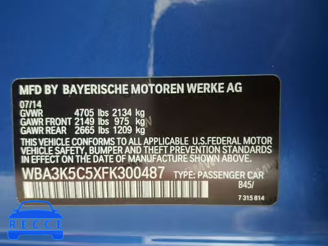 2015 BMW 328D XDRIV WBA3K5C5XFK300487 Bild 9
