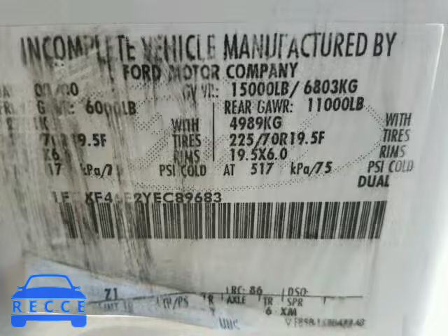 2000 FORD F450 SUPER 1FDXF46F2YEC89683 image 9