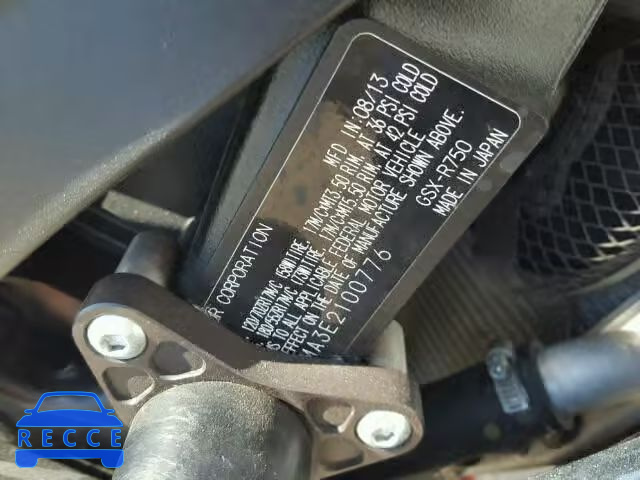 2014 SUZUKI GSX-R750 JS1GR7MA3E2100776 image 9