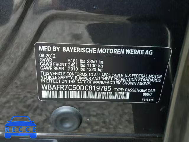 2013 BMW 535 WBAFR7C50DC819785 image 9