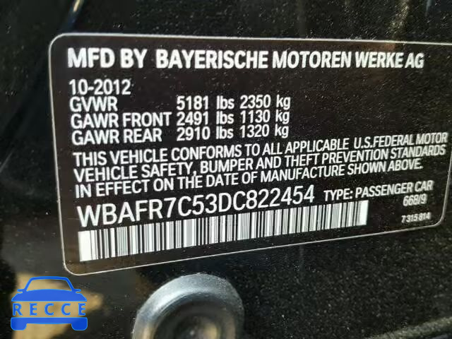 2013 BMW 535 WBAFR7C53DC822454 image 9