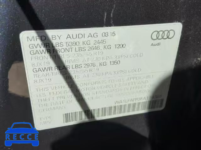 2015 AUDI Q5 WA1LFAFP3FA114383 Bild 9