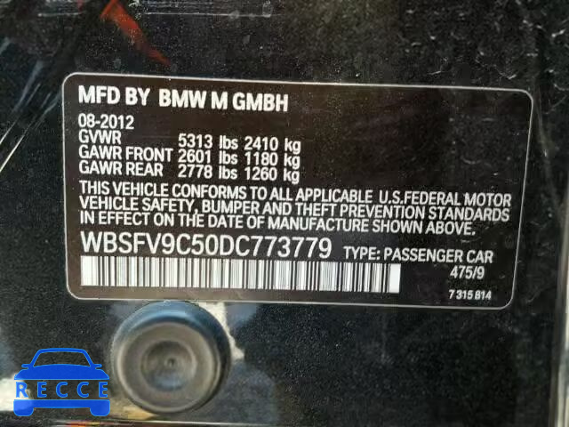 2013 BMW M5 WBSFV9C50DC773779 зображення 9