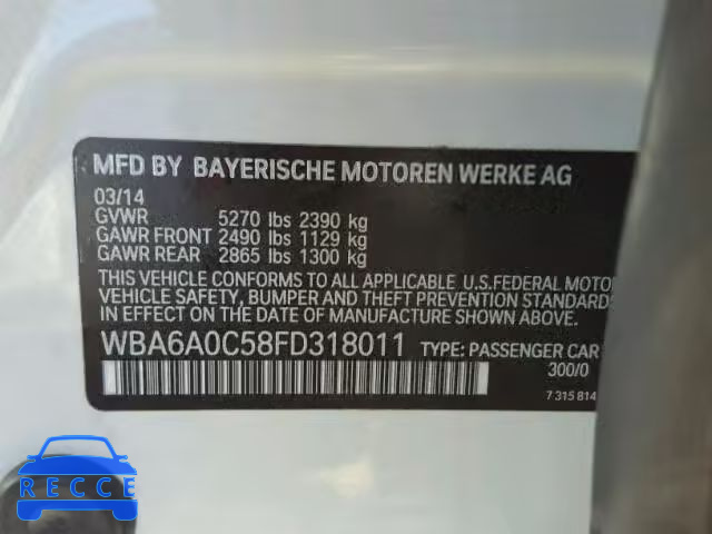 2015 BMW 640 WBA6A0C58FD318011 Bild 9